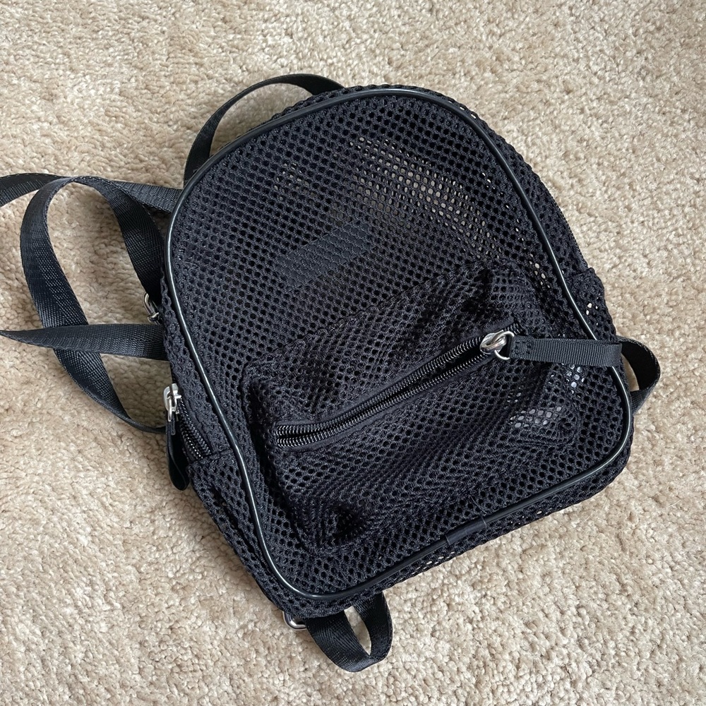 Black mesh backpack